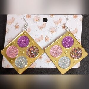 Colorful Glitter Square Earrings